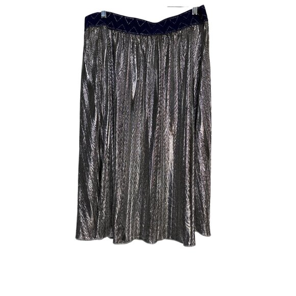 LuLaRoe‎ Metallic A-Line Skirt With Blue Elastic Waistband Size L - Picture 1 of 8